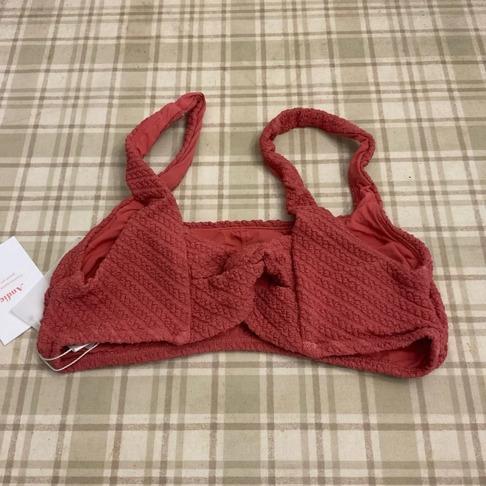 Andie The Barbados Bikini Top Sedona Red‎ Macrame Bathing Suit Swimsuit XS NWT